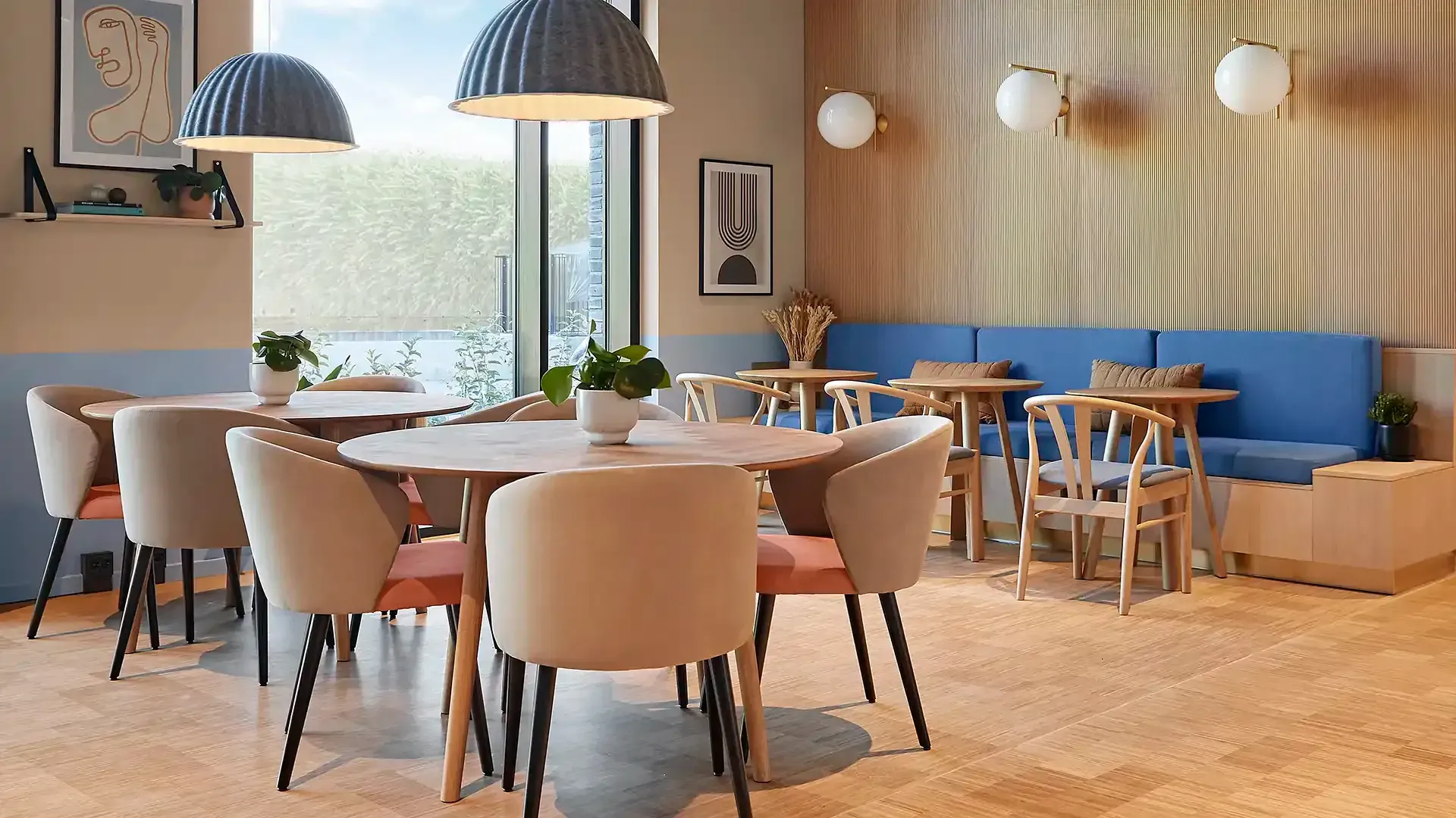 Studens housing modern design lounge area with differnt seating options